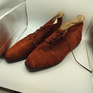 Bally Suede Chukka Boots sz 10 Burgundy Leather Dark Academia